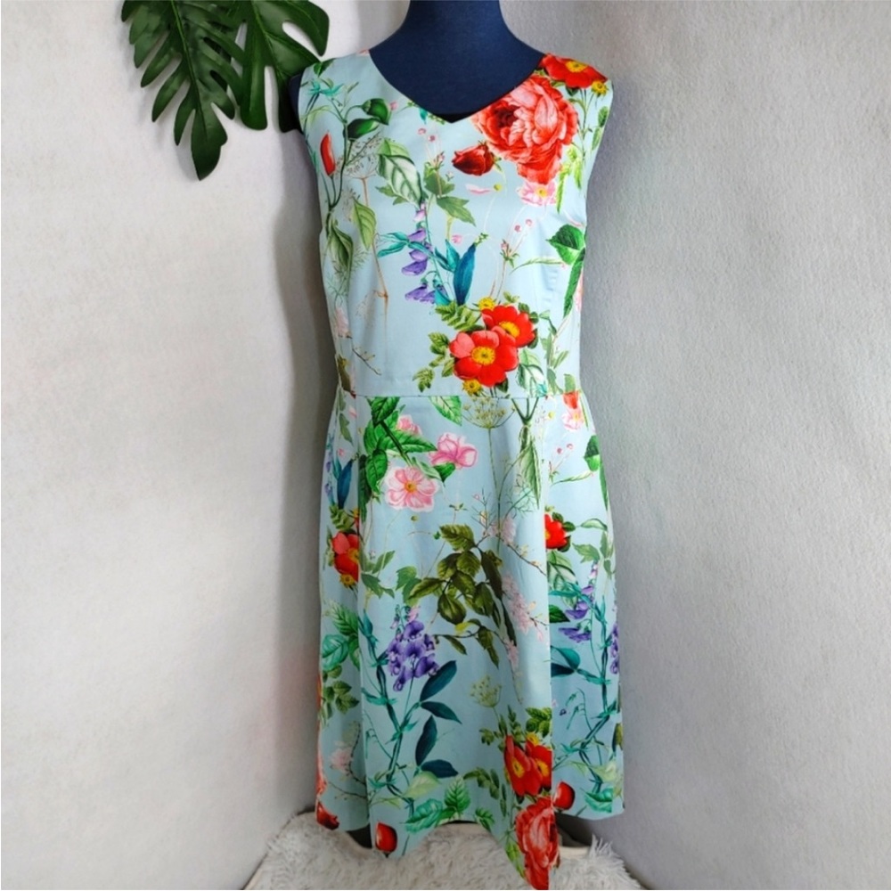 Talbots Floral Cotton Midi Dress - Multicolor